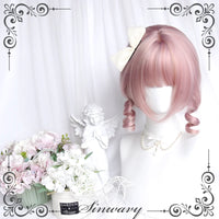 Sinwavy - Pink Ponytail Collection - detachable wig pieces - Base short hair - short Roman curls with sideburns