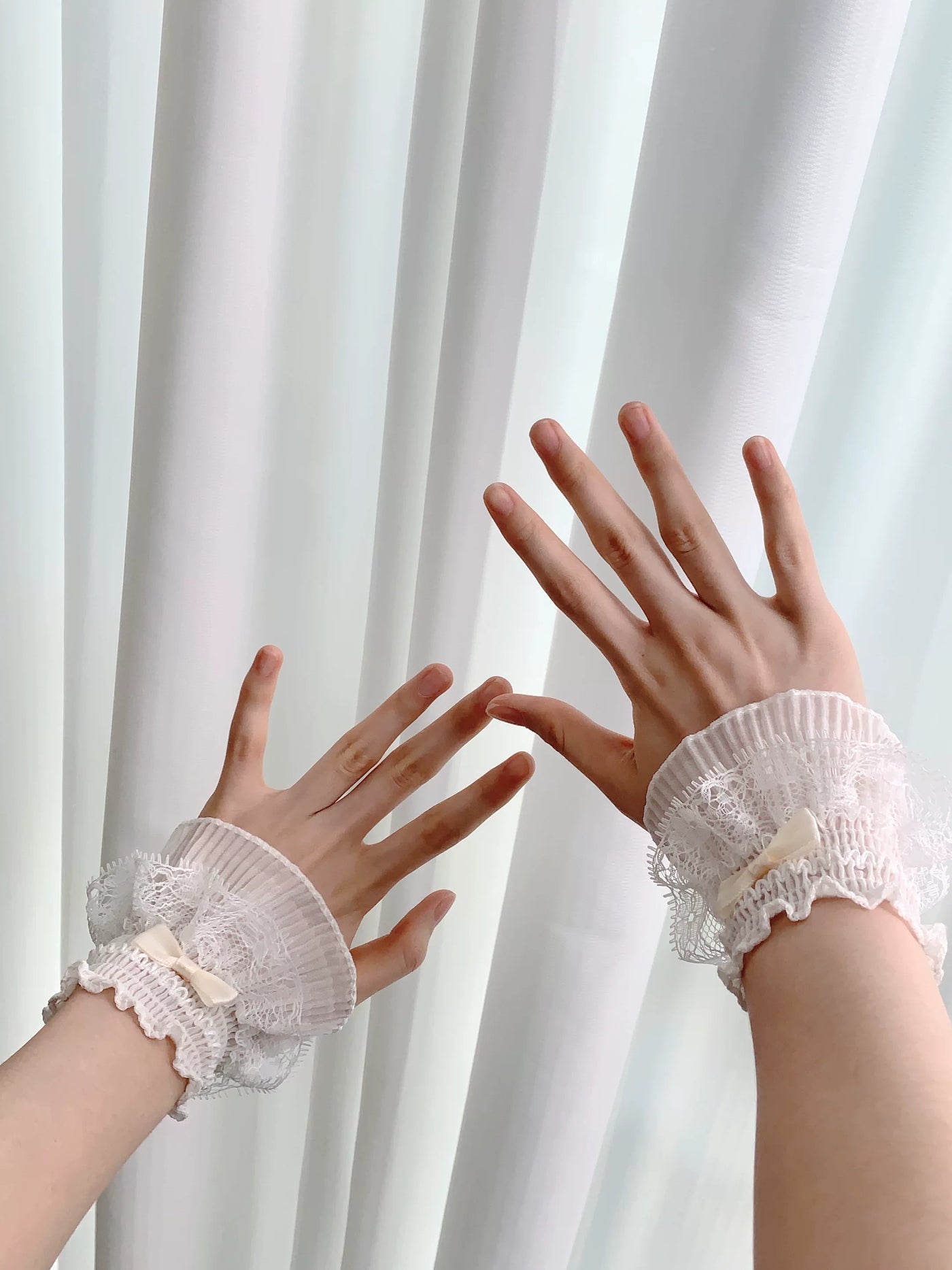 Fantasy Doll - Dreamy Doll Lace - Lace Sleeve Covers and Hand Sleeves with Ribbon Ties