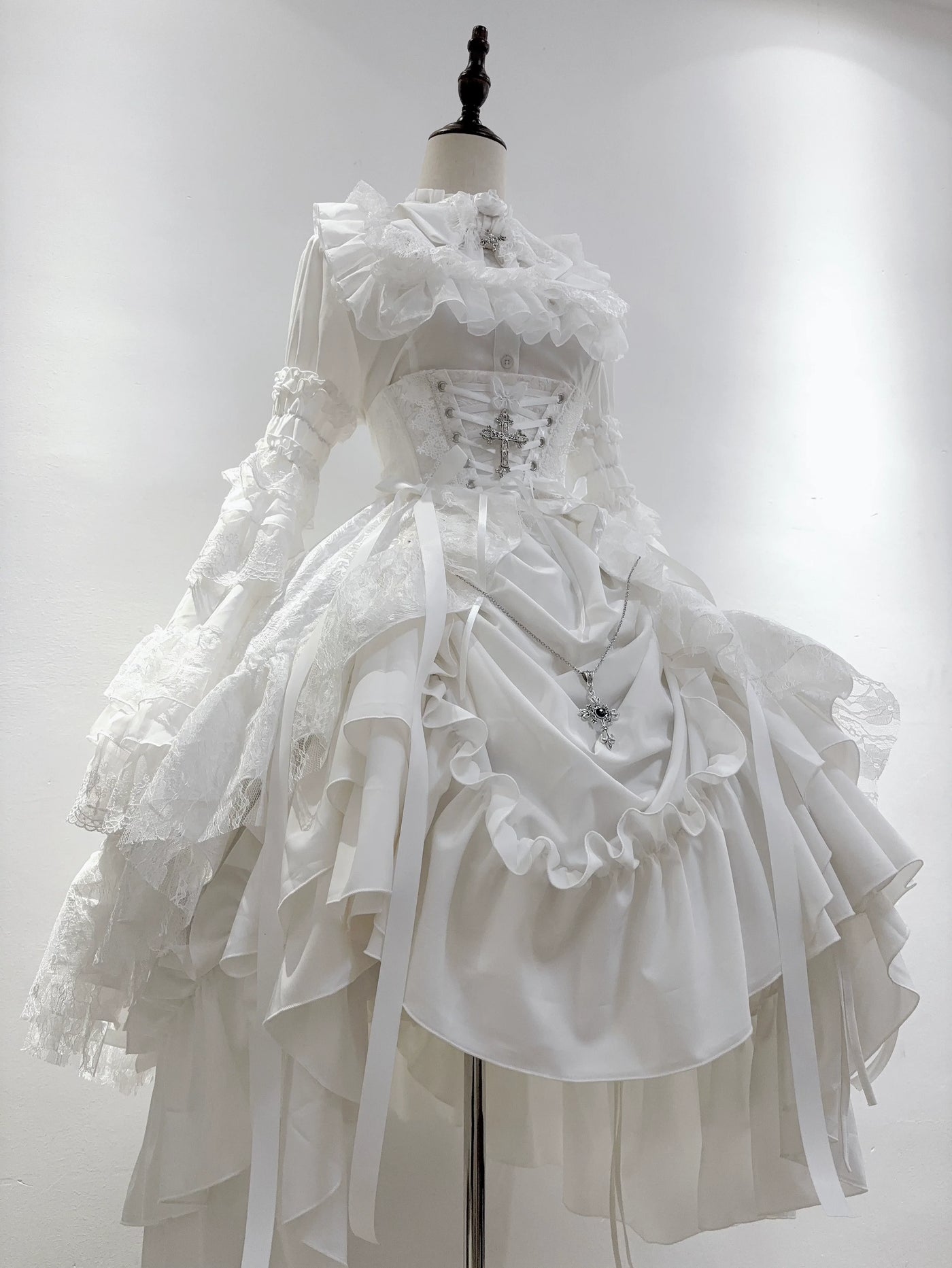 Nightingale Girl - Eternal Taboo - Gothic Lolita Skirt with Princess Sleeve Blouse