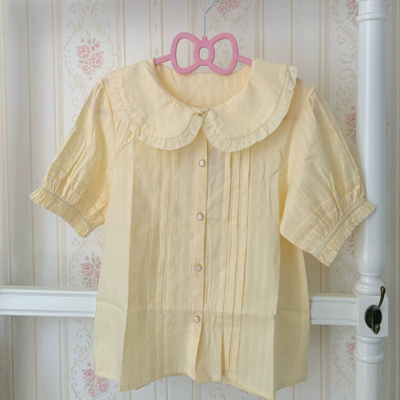 Chubby Cat Diary - Plus Size Peter Pan Collar Cotton Blouse - detail view 3