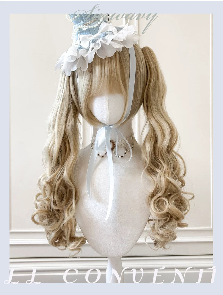 Beige-blonde Lolita twin-tail wig set - view 6