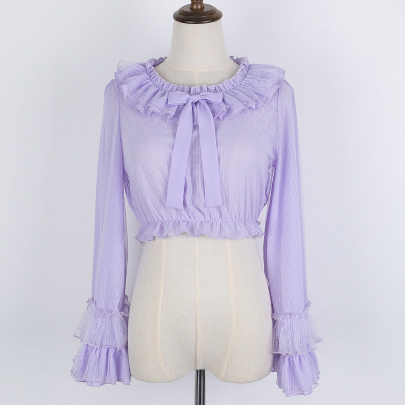 Sakurada Fawn - Plus Size Lolita Blouse Cheese - Chocolate Long Sleeve Innerwear