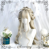 Sinwavy - Cream Beige Long Wavy Lolita Wig - Bobo Milk Tea - Cream beige