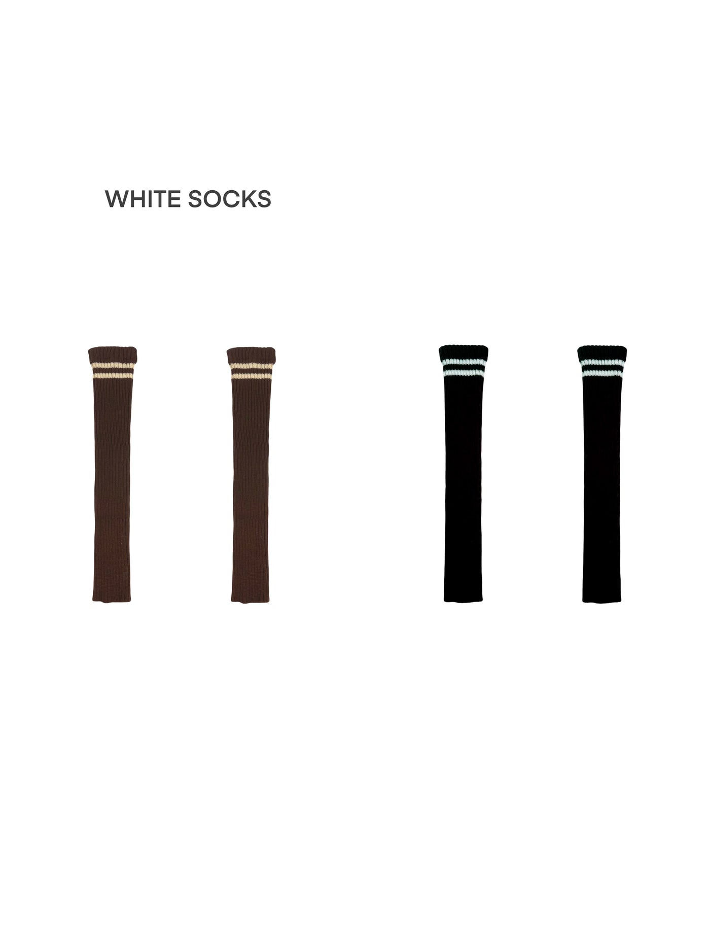 White Socks - Double Stripe - Ribbed Slouch Leg Warmers