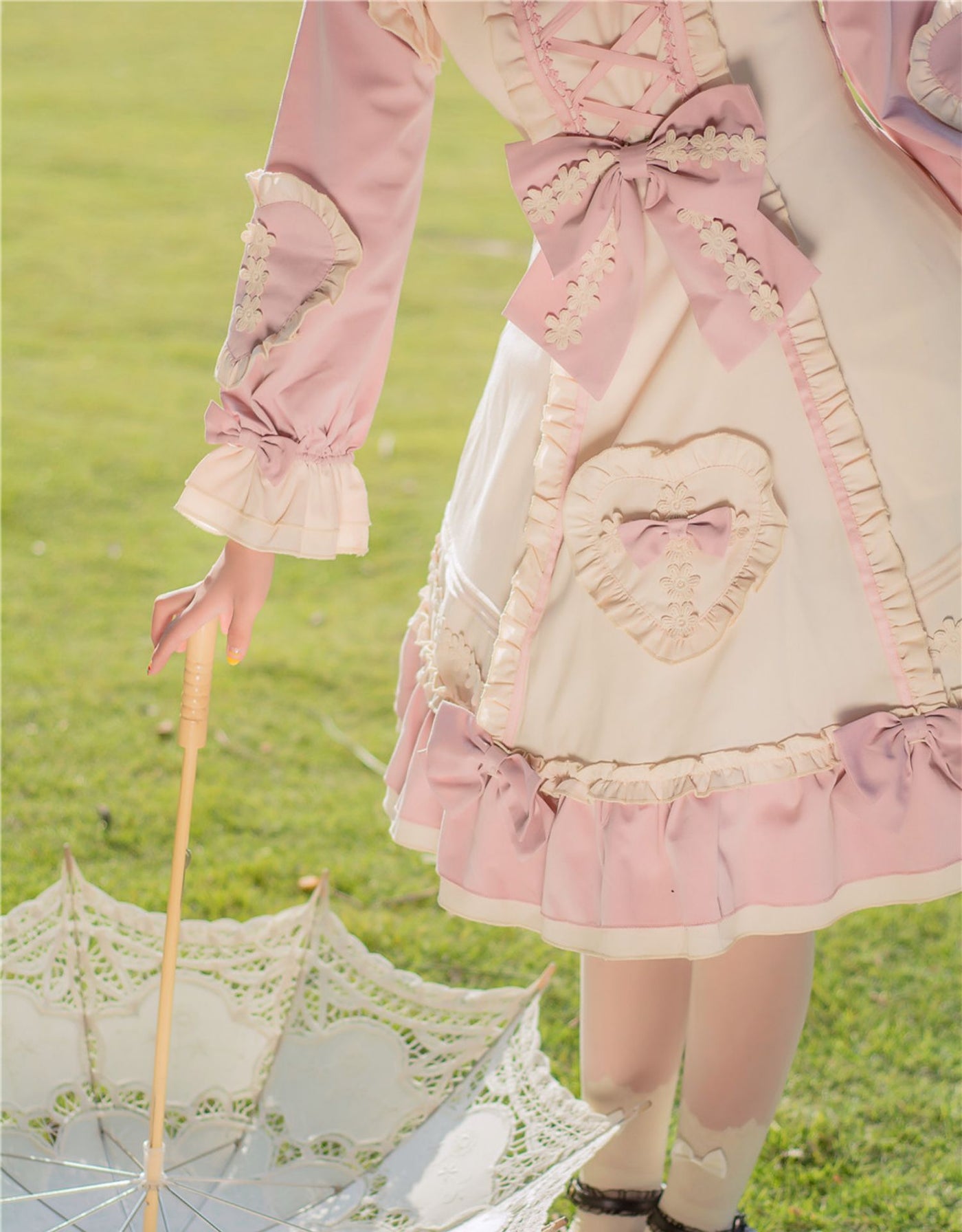 Niu Niu - Little Gardener - Plus Size Lolita OP Dress Pink Winter Long Sleeve