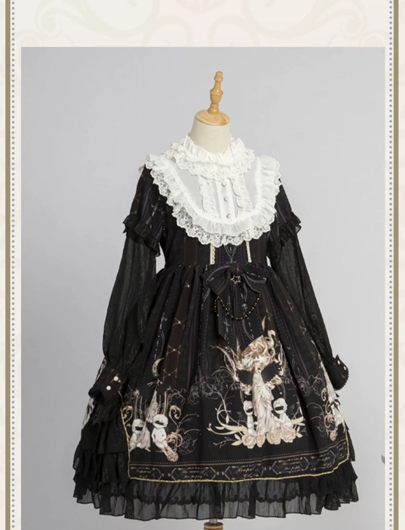 OCELOT - Chiffon Classic Lolita OP Dress - Long Sleeve OP Dress