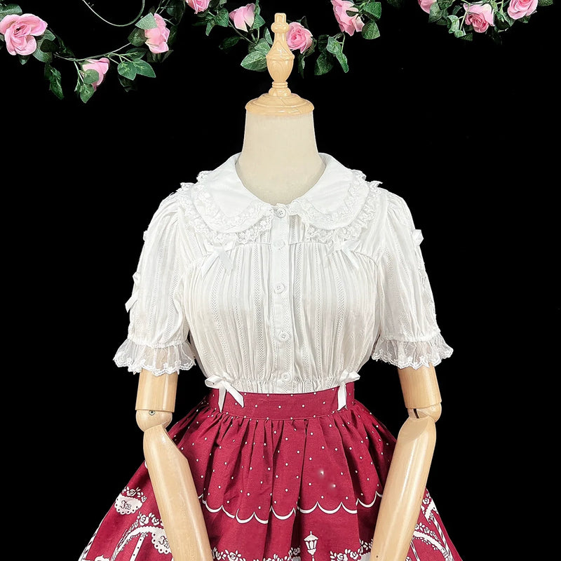DMFS Lolita - Sweet Lolita Shirt Doll Collar - Blouse High-waisted Innerwear