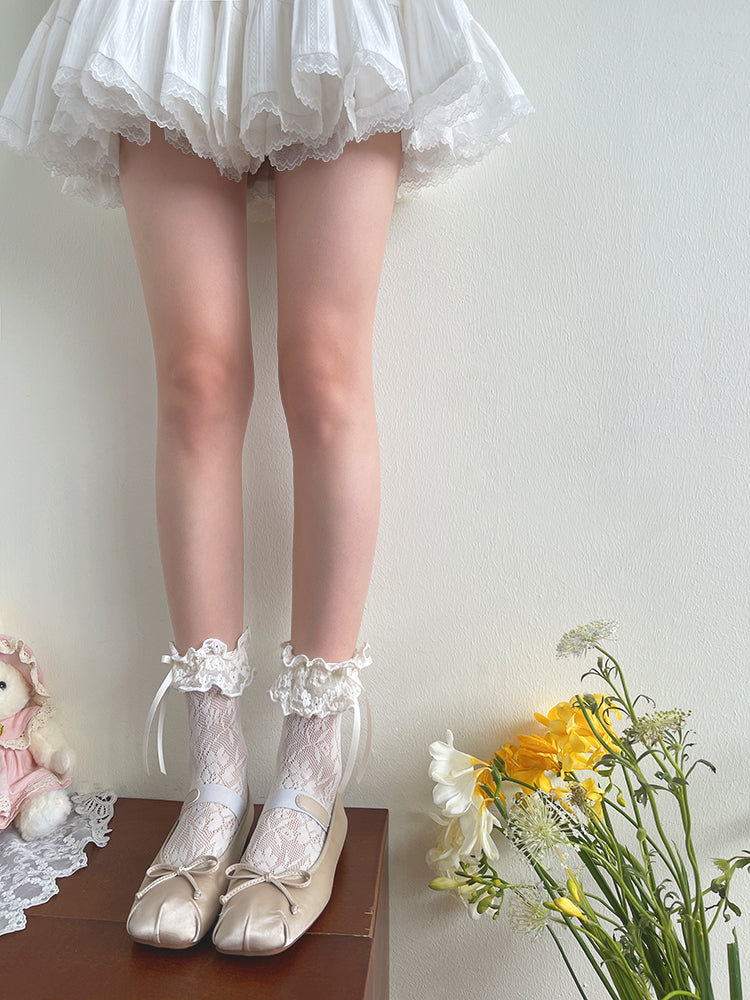 WAGUIR - French Style Lolita Socks Mid-calf - Lace Socks Socks