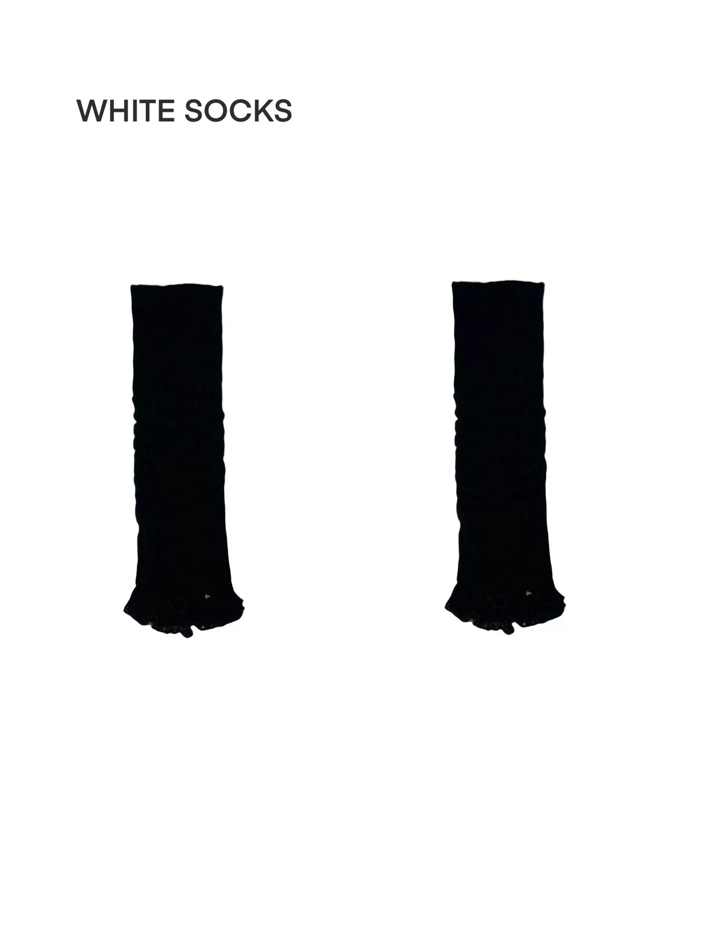 White Socks - Ribbed Slouch - Mid-Calf Slouch Socks with Flared Cuffs