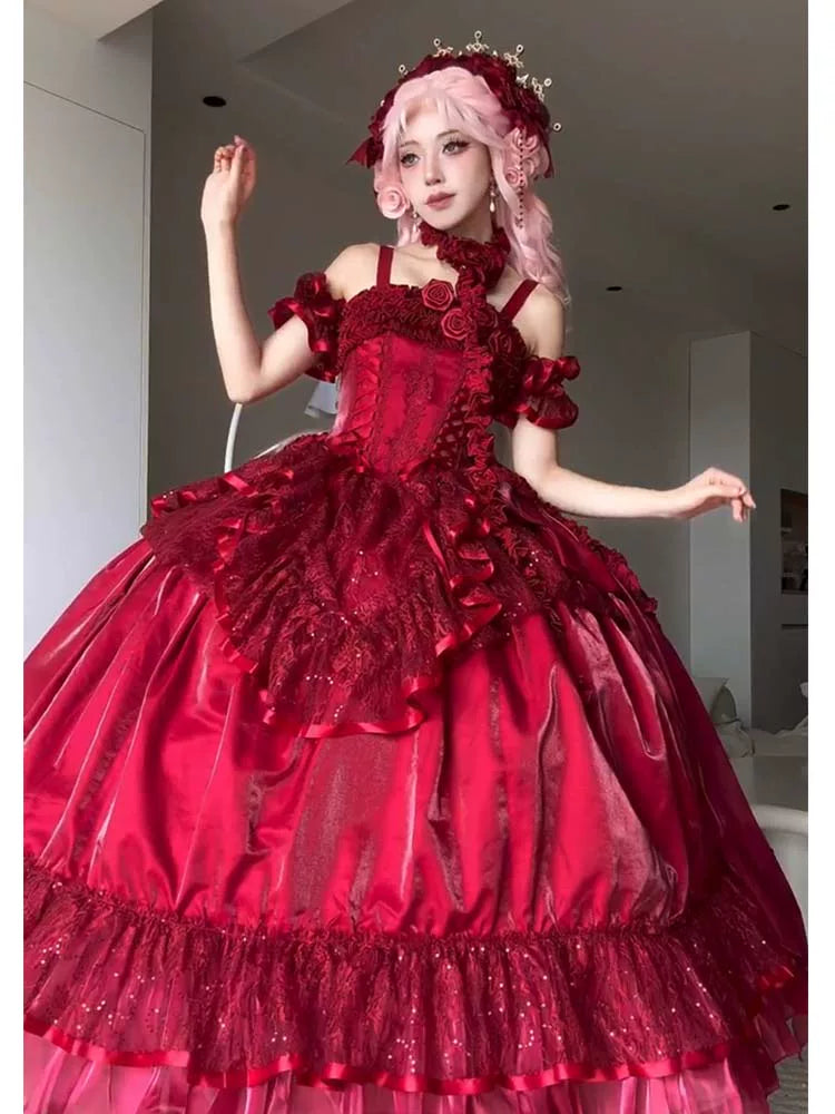 Flora Muse - Silent Manor Lolita Ball Gown - Off-shoulder tiered
