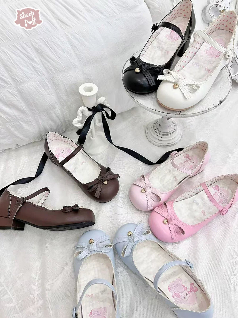 sheeppuff Sweet Bean Bow Lolita Shoes