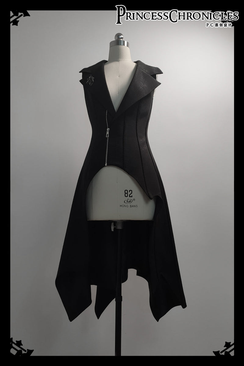 Princess Chronicles - Wind - Ouji Lolita Black Long Vest