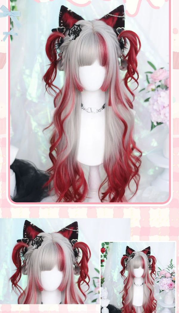 Dalao Home Yanjin grey-to-red gradient curly wig - additional view 1