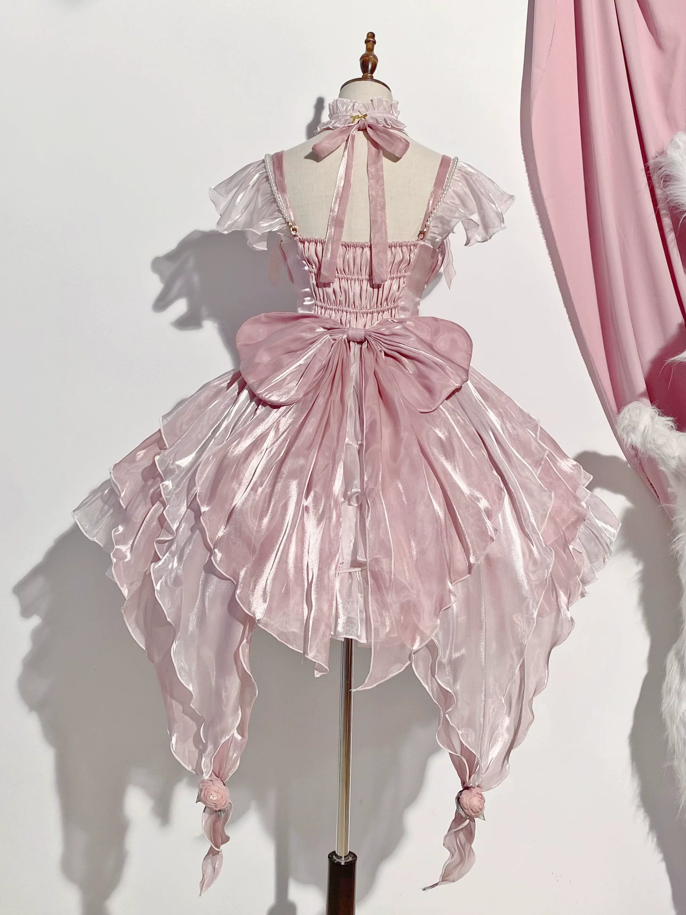 Creamy - Pink Flower Bride - Pink JSK with Tiered Ruffle Skirt