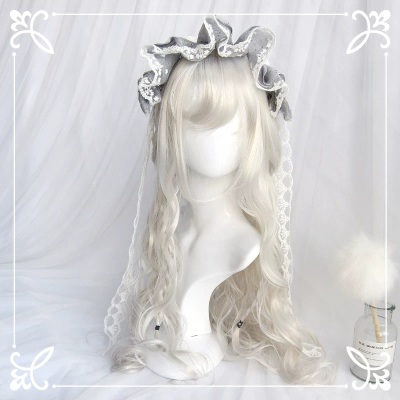 Silver-white long curly Lolita wig - view 3