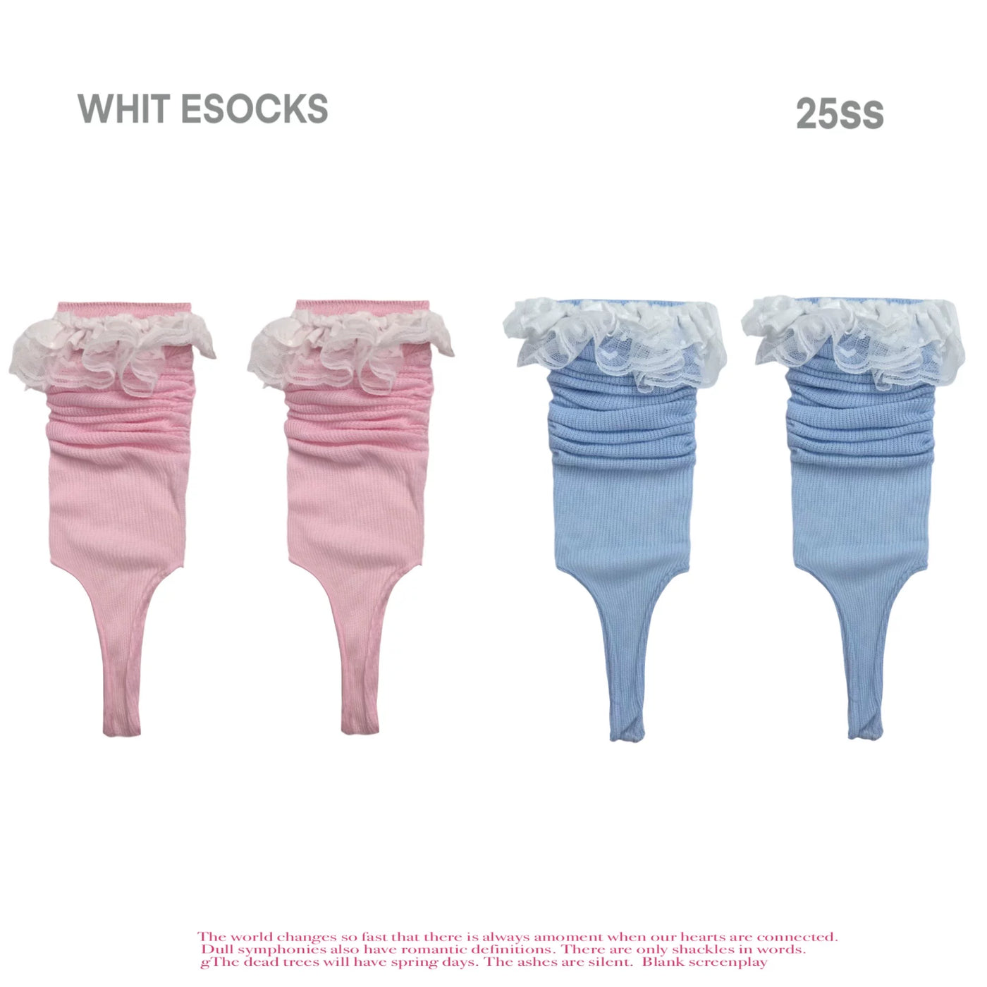White Socks - Scrunch Stirrup - Thin Mid-Calf Stirrup Socks with Scrunch Shaping