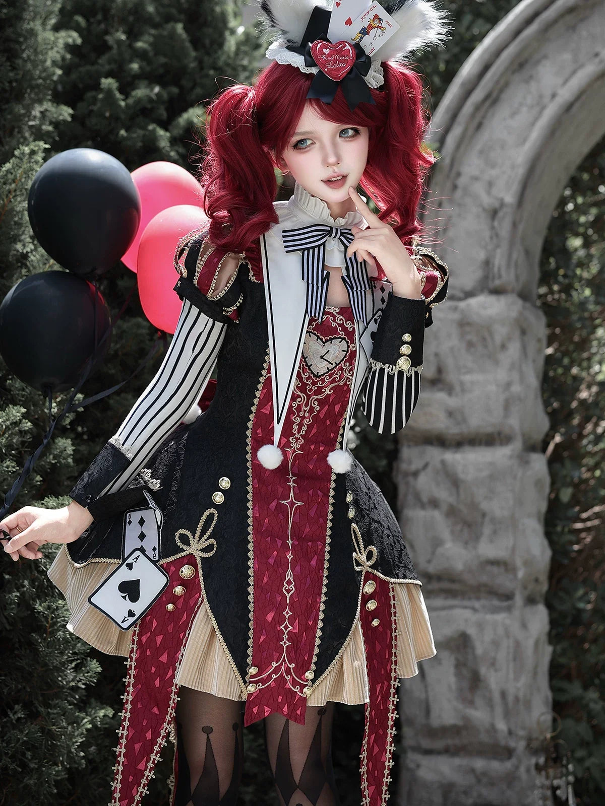 Letters from Unknown Star - Circus Fantasy Night - Gothic Lolita Jacquard Dress, Pointed Tail Hem