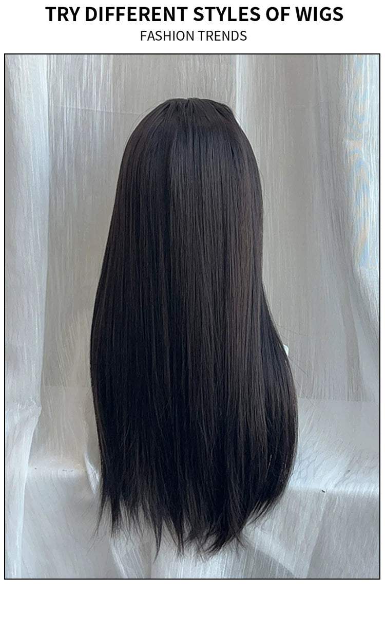 Kunkun Fish Tomie long black straight wig with fringe - additional view 2