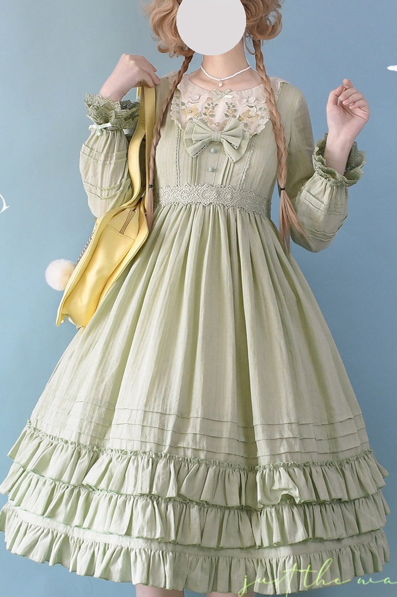 Strawberry Witch - Nerry - Sweet Lolita Embroidered OP Dress Multicolors