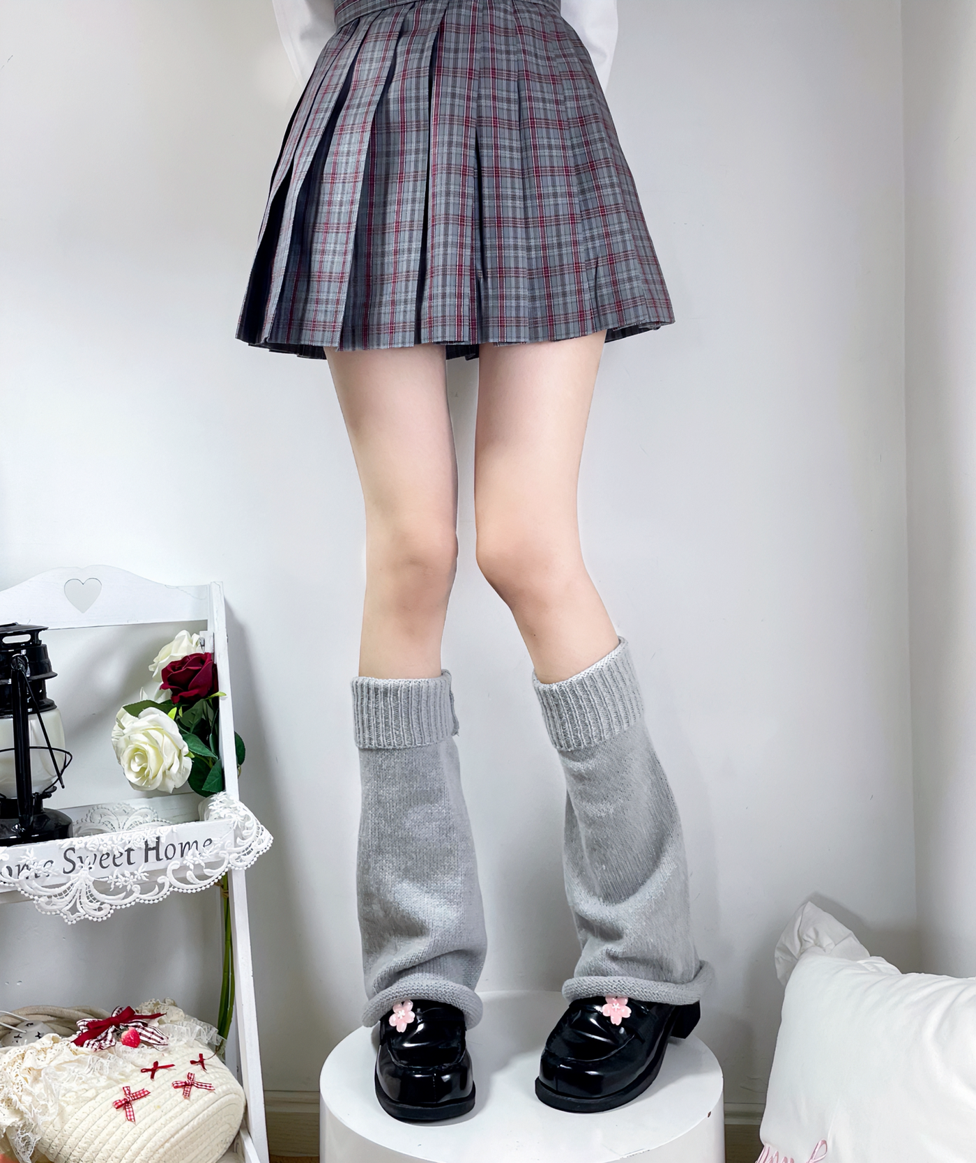 Fantasy Doll - Dreamy Purple - Flared Knitted Leg Warmers and Sock Covers with Scrunched Cuffs