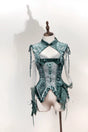 Shattered Cyan · Velvet Embroidered Vest (with Sleeve Covers) / L / Single Item