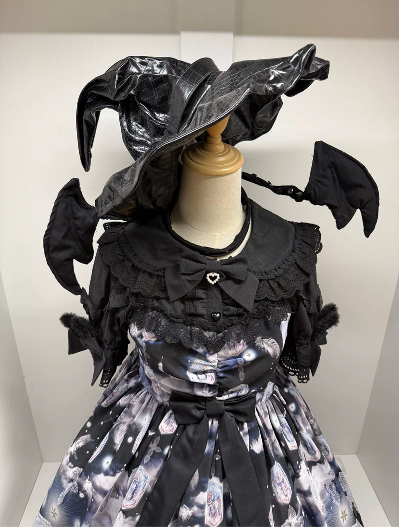 Star Fantasy - Little Ears - Lolita Blouse with Angel and Strawberry-Cake Motifs