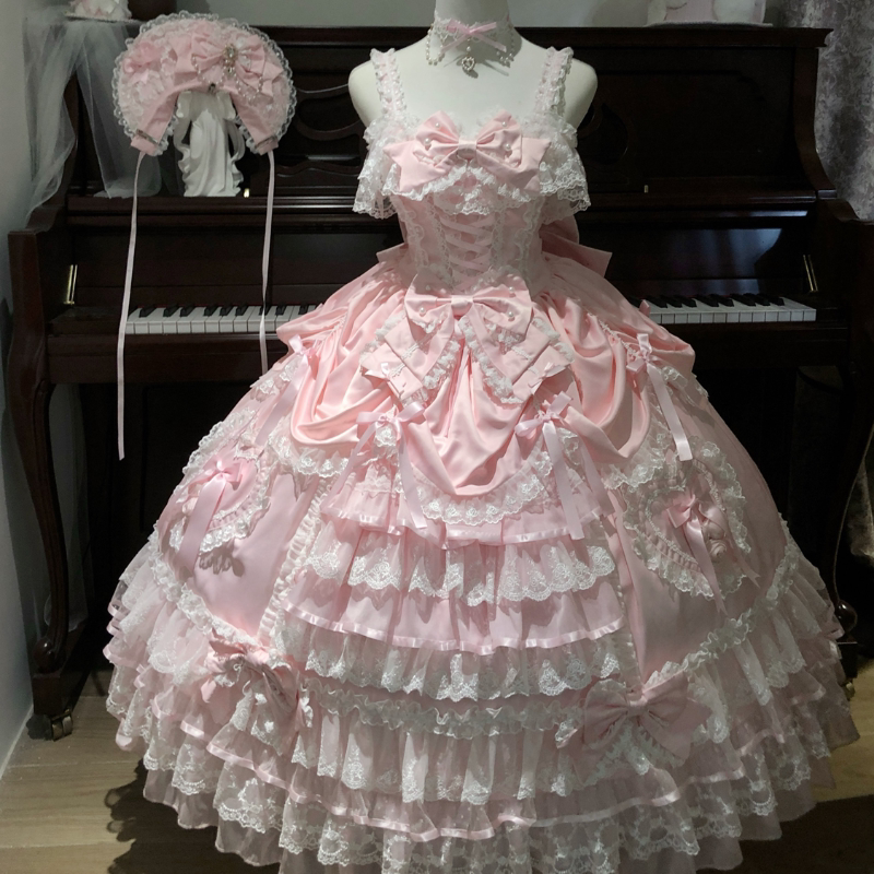 Lady Han Bridal Sweet JSK Dress by Lolita Fetch featuring elegant curtain poem design and intricate lace details.