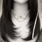 White (Butterfly Rhinestone Pearl) Japanese-style loitia necklace