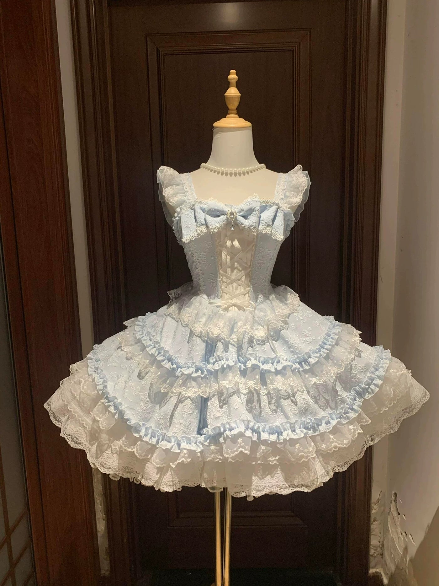 Dream Bunny - Cloud Fluff Sweetheart - Ruffled JSK with Train and Waist Bow