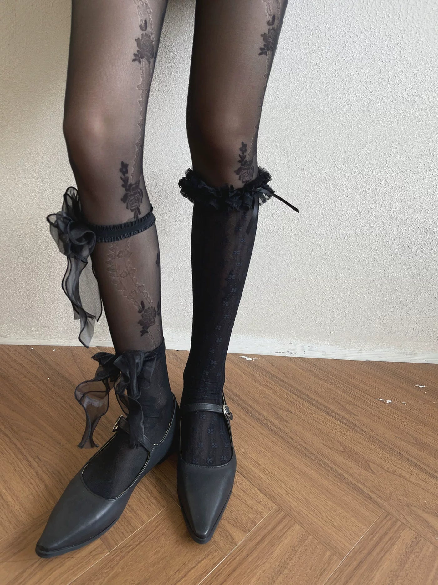 Sock Noble - Layering Lace - Tights, Fabric Socks, Crystal Socks & Leg Ring Options with Lace Details