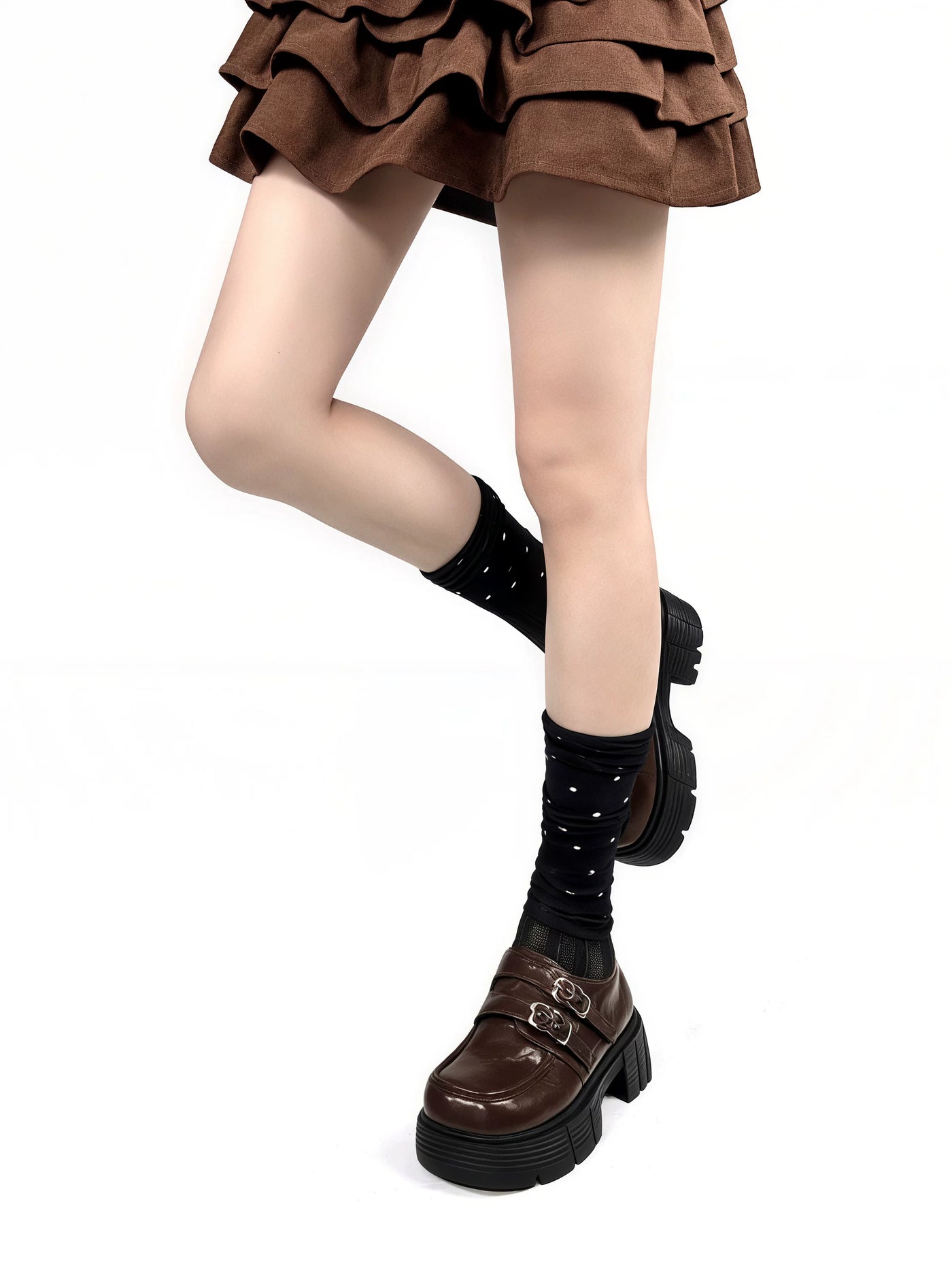 White Socks - Polka Dot - Mid-Calf Socks