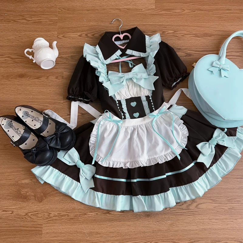 Lady Han Gloomy Sweet Maid dress by Lolita Fetch, featuring a dark, elegant maid costume with lace and bow details.
