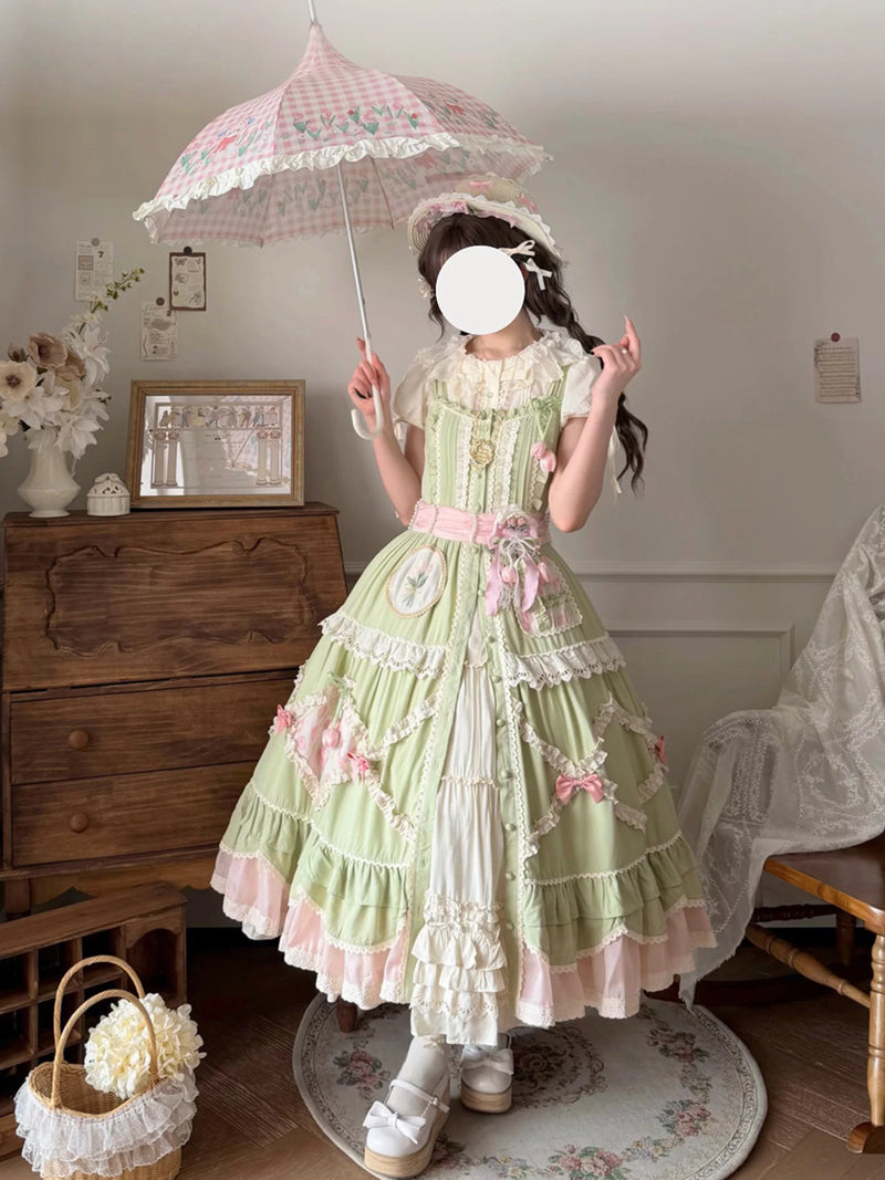Yueele - Sweet Pea Garden - Plus-Size Lolita JSK - detail view 2