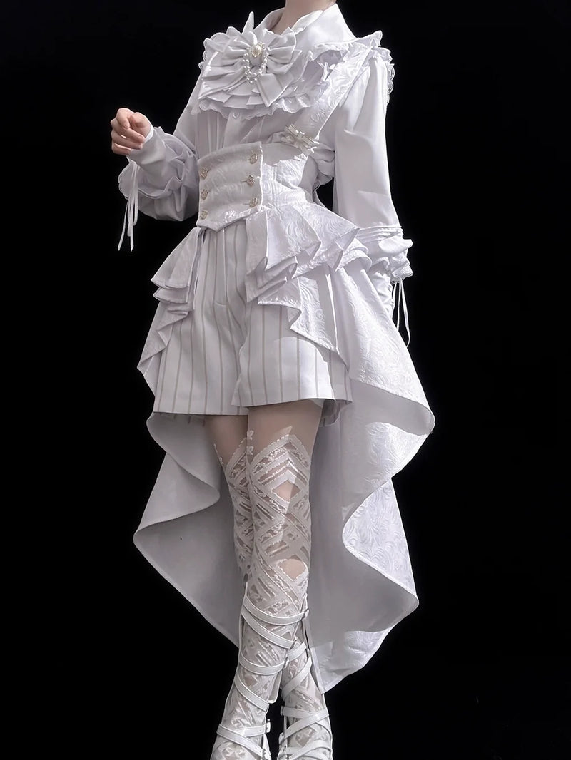 Princess Chronicles - Rabbit Theater White Moonlight - Ouji Lolita Shorts Set, Rabbit Hat