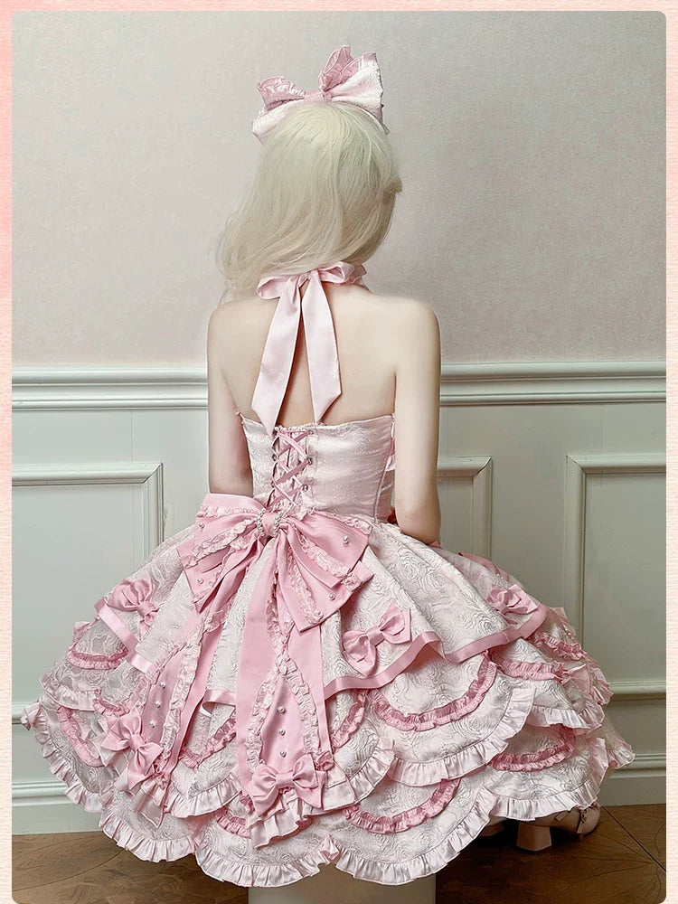 Alice Girl - Sweetheart Petal - Sweet Lolita Petal Hem JSK Dress, Halter Neckline