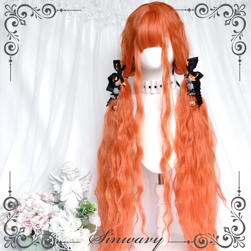 Sinwavy Waltz bright orange water-wave wig - view 4