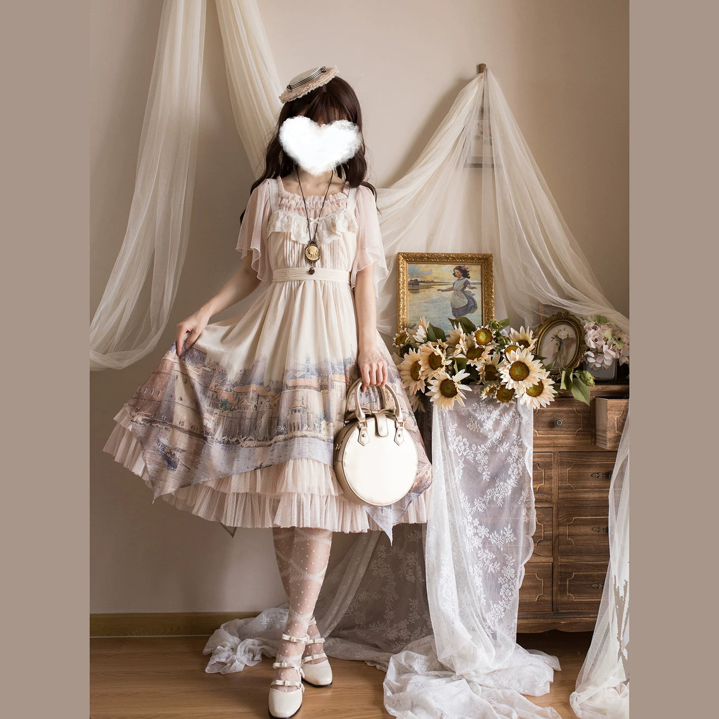 【Forest Song】亚得里亚JSK 现货不规则裙摆日常印花lolita
