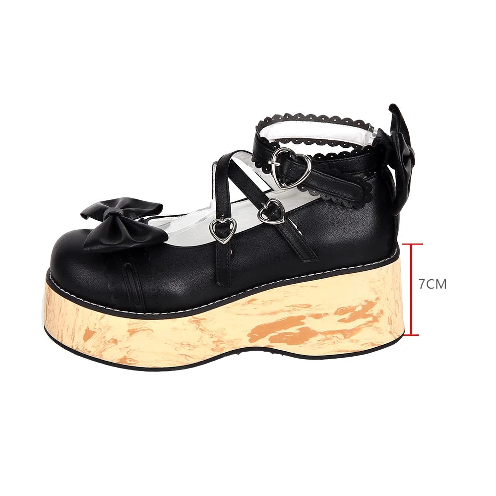Angelic imprint - Princess Lolita Platform Shoes - Wood Grain Sole Shoes