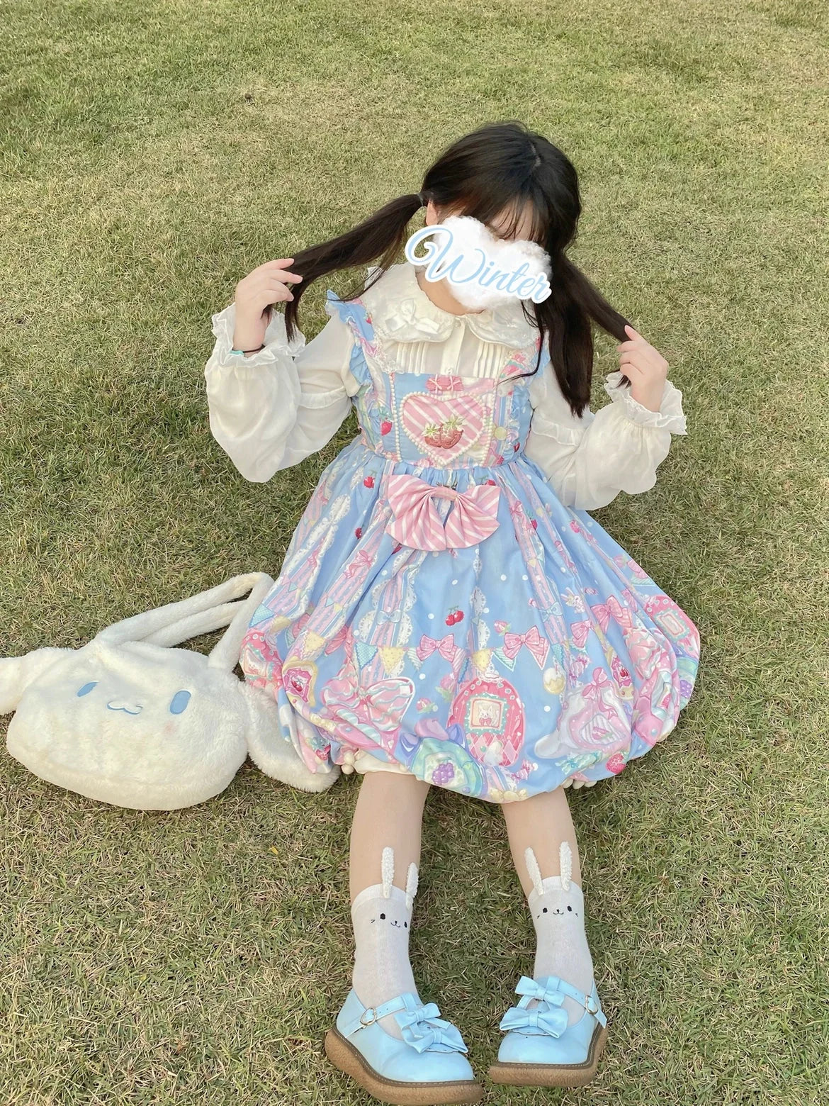 DMFS Lolita - Sweet Lolita Blouse Double-layered - Puff Sleeves Lolita Shirt Innerwear