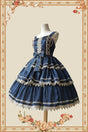 JSK - Blue - Gold Silver-Thread Chiffon / S