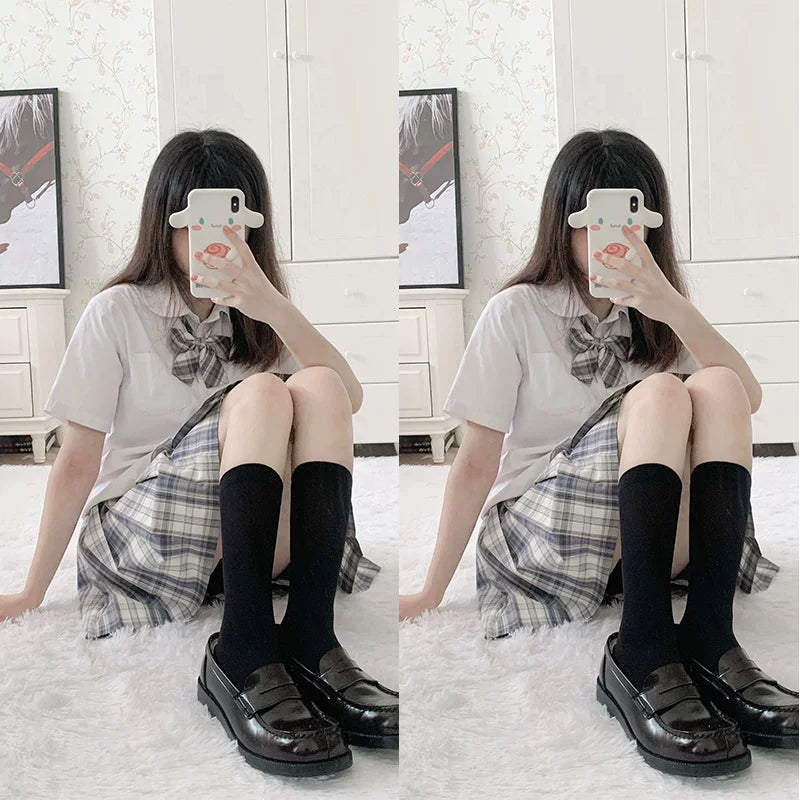 Floral Milk Cat - JK Basics - Calf Socks in 32 cm and 43 cm Lengths
