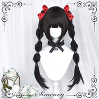 Sinwavy - Magic Box - 70cm Detachable Twin Ponytail Wig - Natural black set
