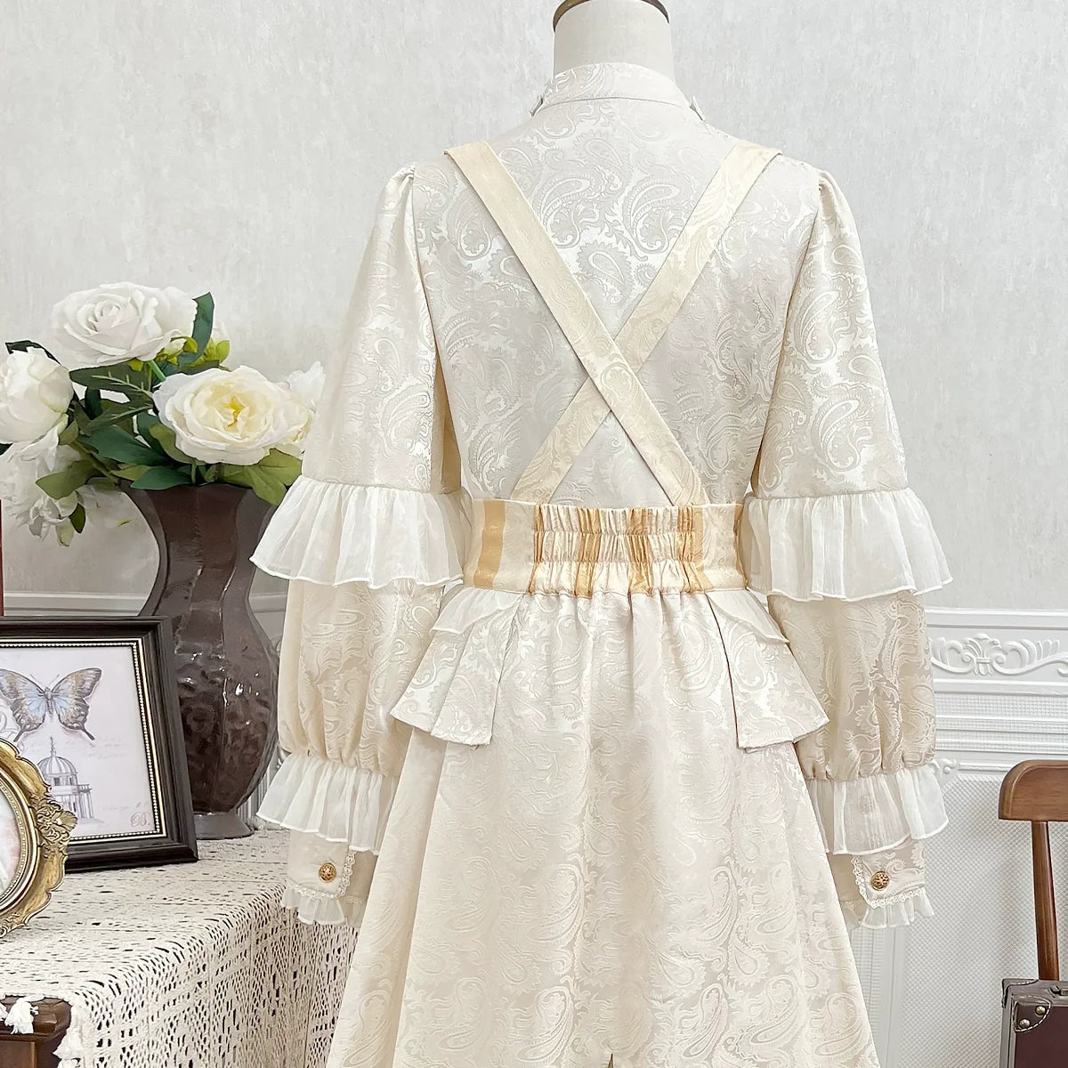 Designer's Gift - Ouji Lolita Suspender Shorts & - Jacquard Shirt Innerwear