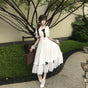 White full set (skirt + bow tie + top hat + lace hand sleeves) / XS (skirt length 110, bust 70)