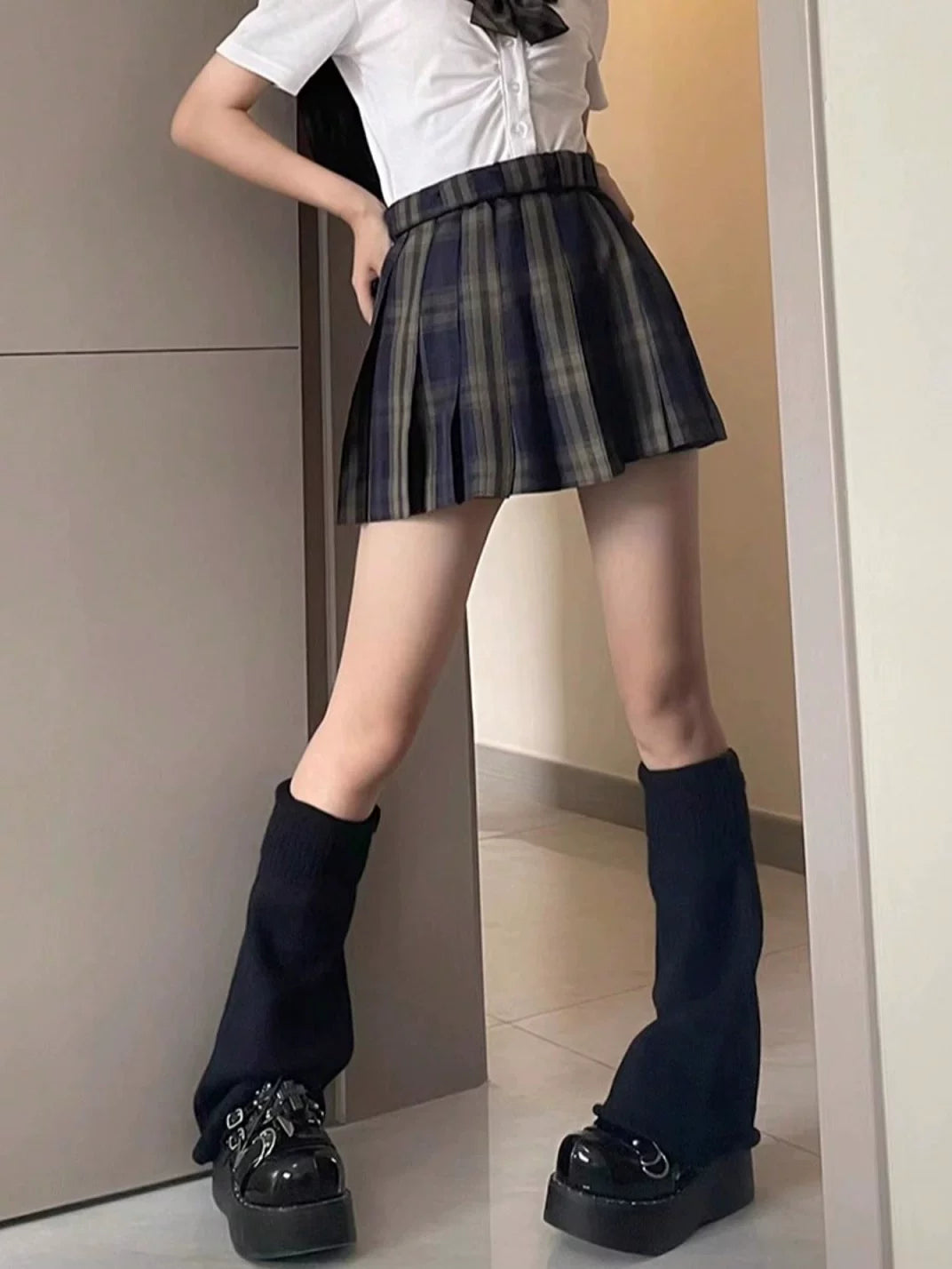 Fantasy Doll - Y2K Stripe Flare - Leg Warmers and Thigh-High Socks with Ribbed Cuffs