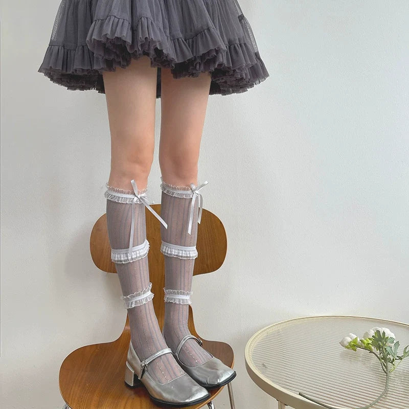 WAGUIR - Sweet Lolita Lace Thin Calf Socks - Socks