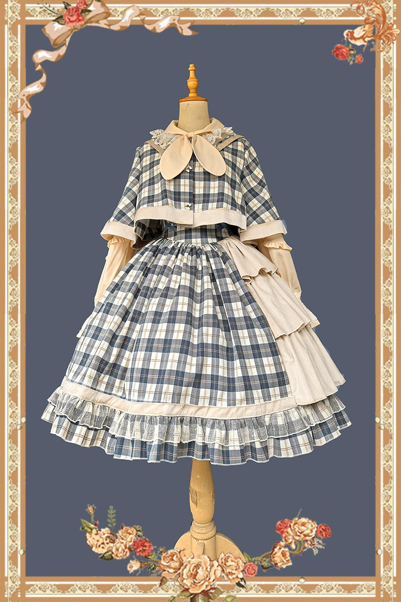 Infanta - Dawn Melody - Plaid Suspender Skirt & Cape