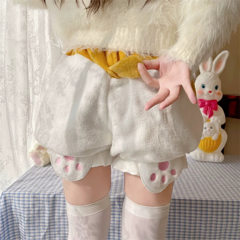 Sugar Girl - Kawaii Winter Lolita Warm Velvet - Bloomers with Corgi Tail Petticoat