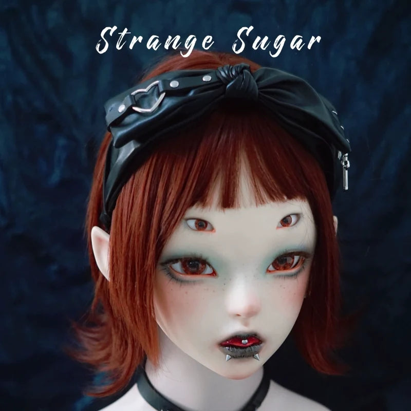 Strange Sugar - Gothic Lolita KC Faux Leather Punk - Lolita Hair Accessories Headwear