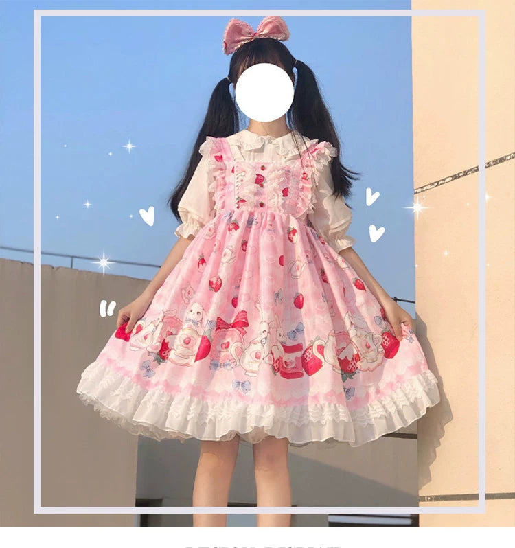 Yueele - Scarlet Garden - Plus-Size Lolita Outfit Set - detail view 6